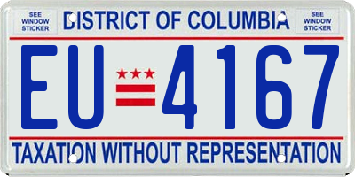 DC license plate EU4167