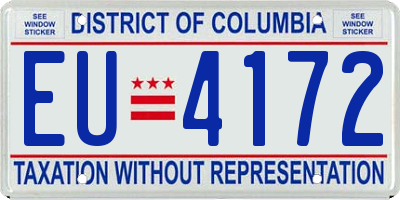 DC license plate EU4172