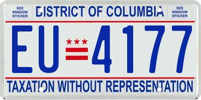 DC license plate EU4177