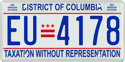 DC license plate EU4178