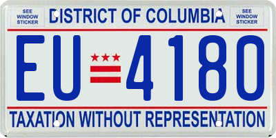 DC license plate EU4180
