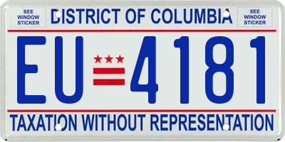 DC license plate EU4181