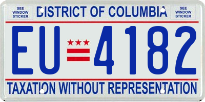 DC license plate EU4182