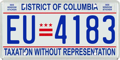 DC license plate EU4183