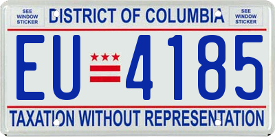 DC license plate EU4185