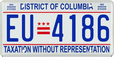DC license plate EU4186