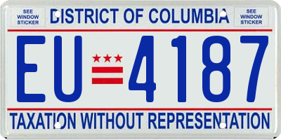 DC license plate EU4187