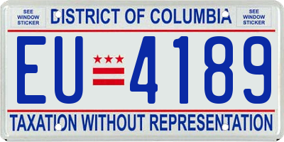 DC license plate EU4189
