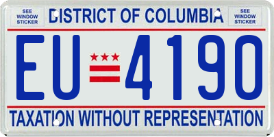 DC license plate EU4190