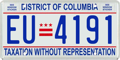 DC license plate EU4191