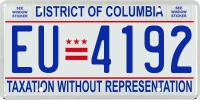 DC license plate EU4192