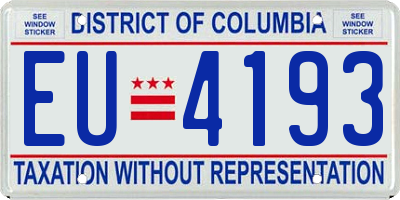 DC license plate EU4193