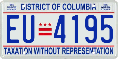 DC license plate EU4195