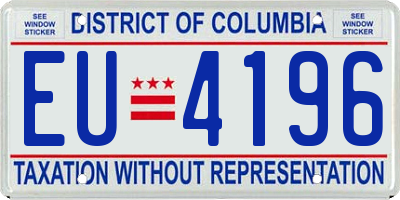 DC license plate EU4196