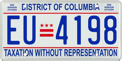 DC license plate EU4198