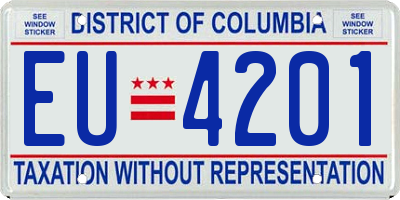 DC license plate EU4201