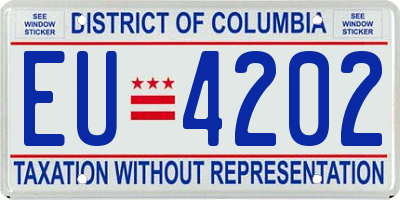 DC license plate EU4202