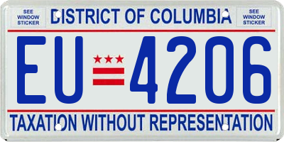 DC license plate EU4206