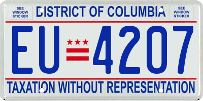 DC license plate EU4207