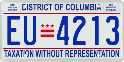 DC license plate EU4213