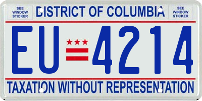 DC license plate EU4214