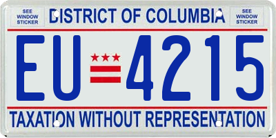 DC license plate EU4215