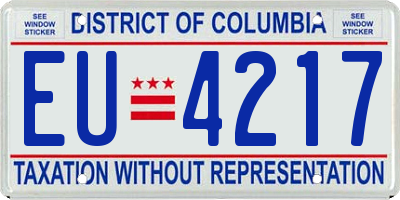 DC license plate EU4217