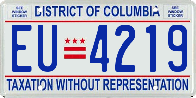 DC license plate EU4219