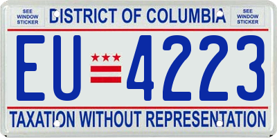 DC license plate EU4223
