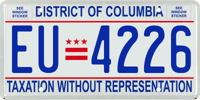 DC license plate EU4226