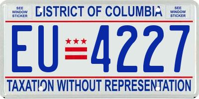DC license plate EU4227