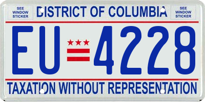 DC license plate EU4228