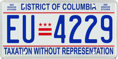 DC license plate EU4229