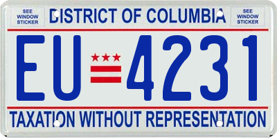 DC license plate EU4231