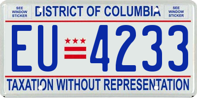 DC license plate EU4233