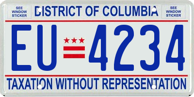 DC license plate EU4234