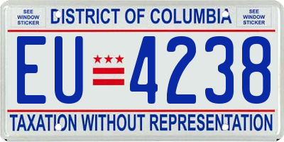 DC license plate EU4238