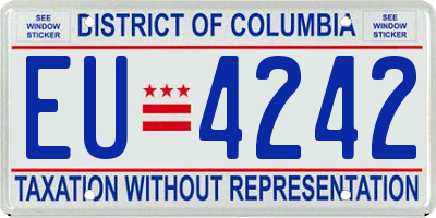 DC license plate EU4242