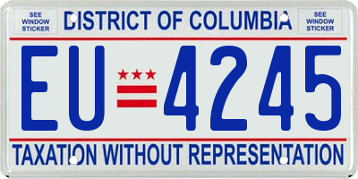DC license plate EU4245