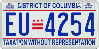 DC license plate EU4254