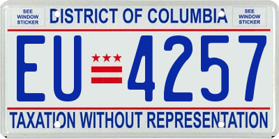 DC license plate EU4257