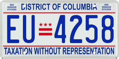 DC license plate EU4258