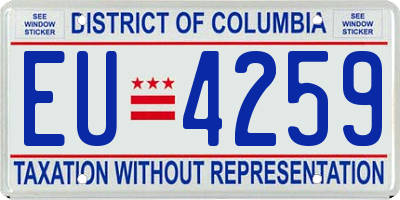 DC license plate EU4259