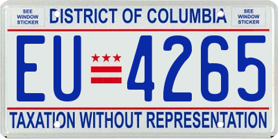DC license plate EU4265