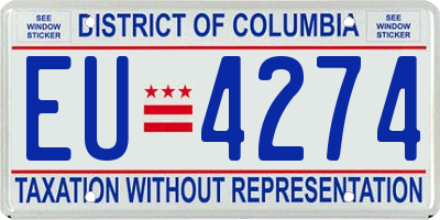 DC license plate EU4274
