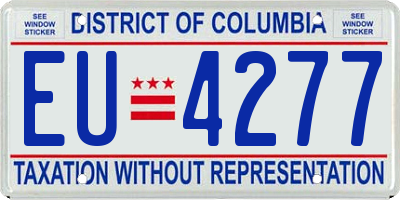 DC license plate EU4277