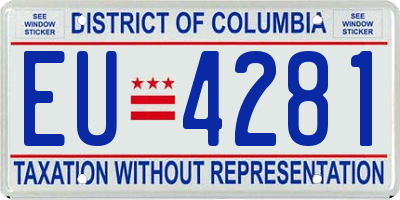 DC license plate EU4281