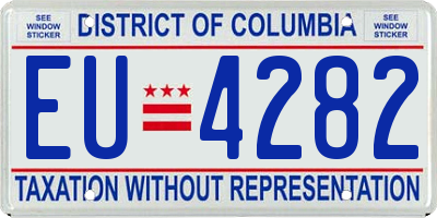 DC license plate EU4282