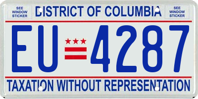DC license plate EU4287