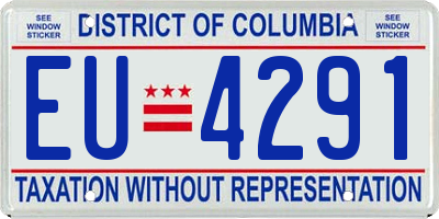 DC license plate EU4291